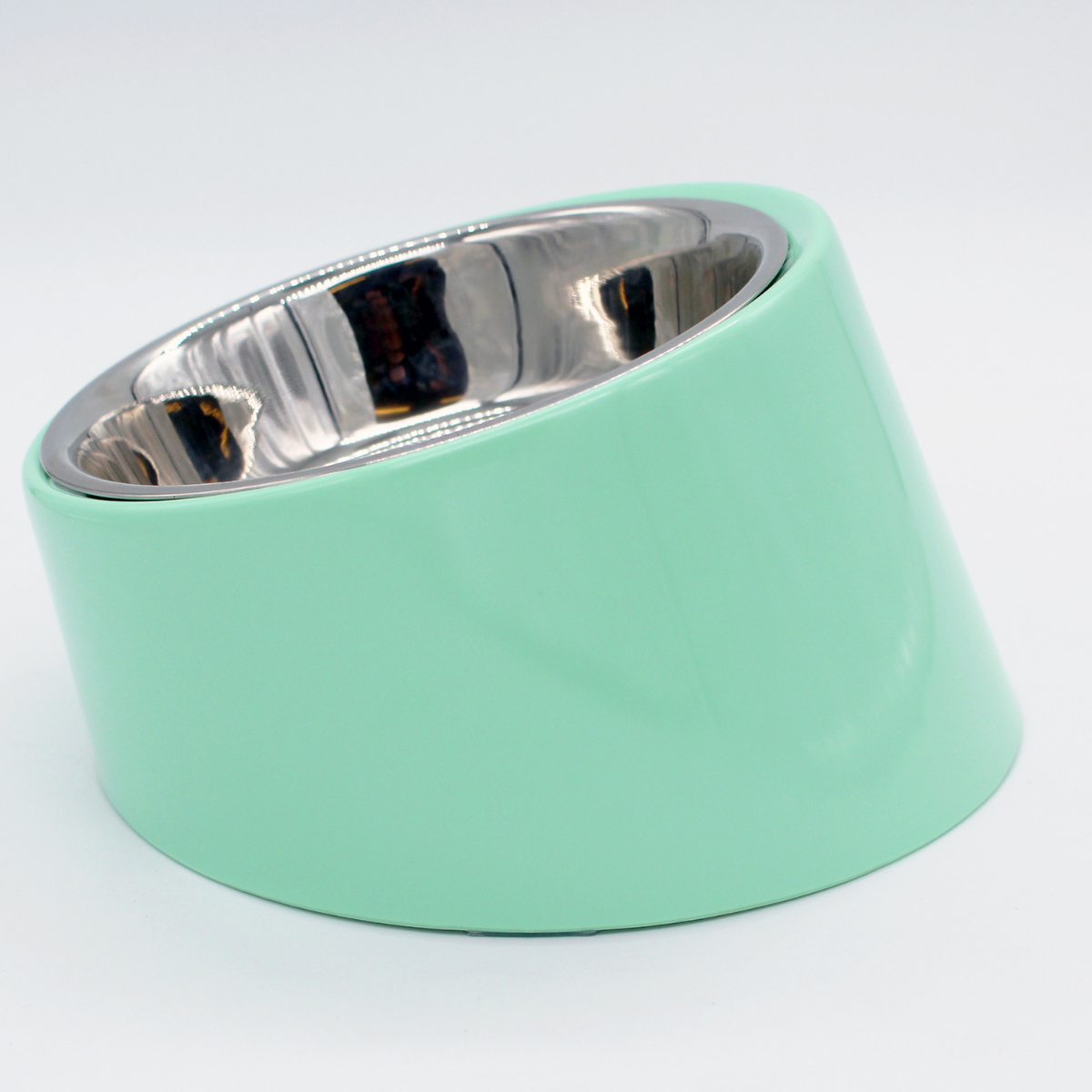 Caninkart Melamine Slant Bowl For Dog and Cat, Light Green