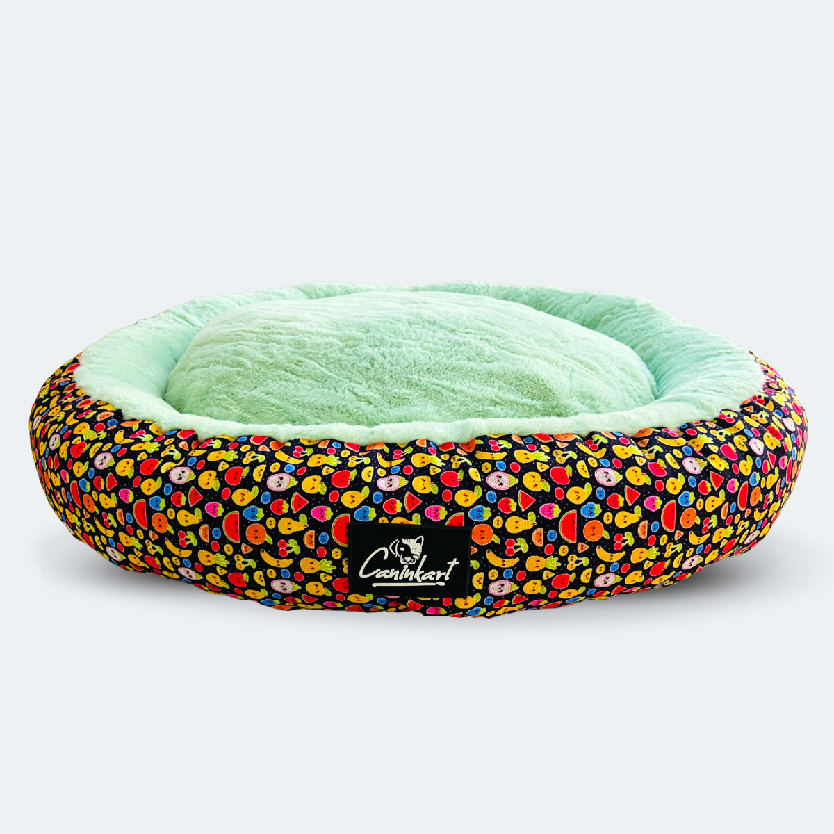 Caninkart Fur Round Bed - Fruit Punch
