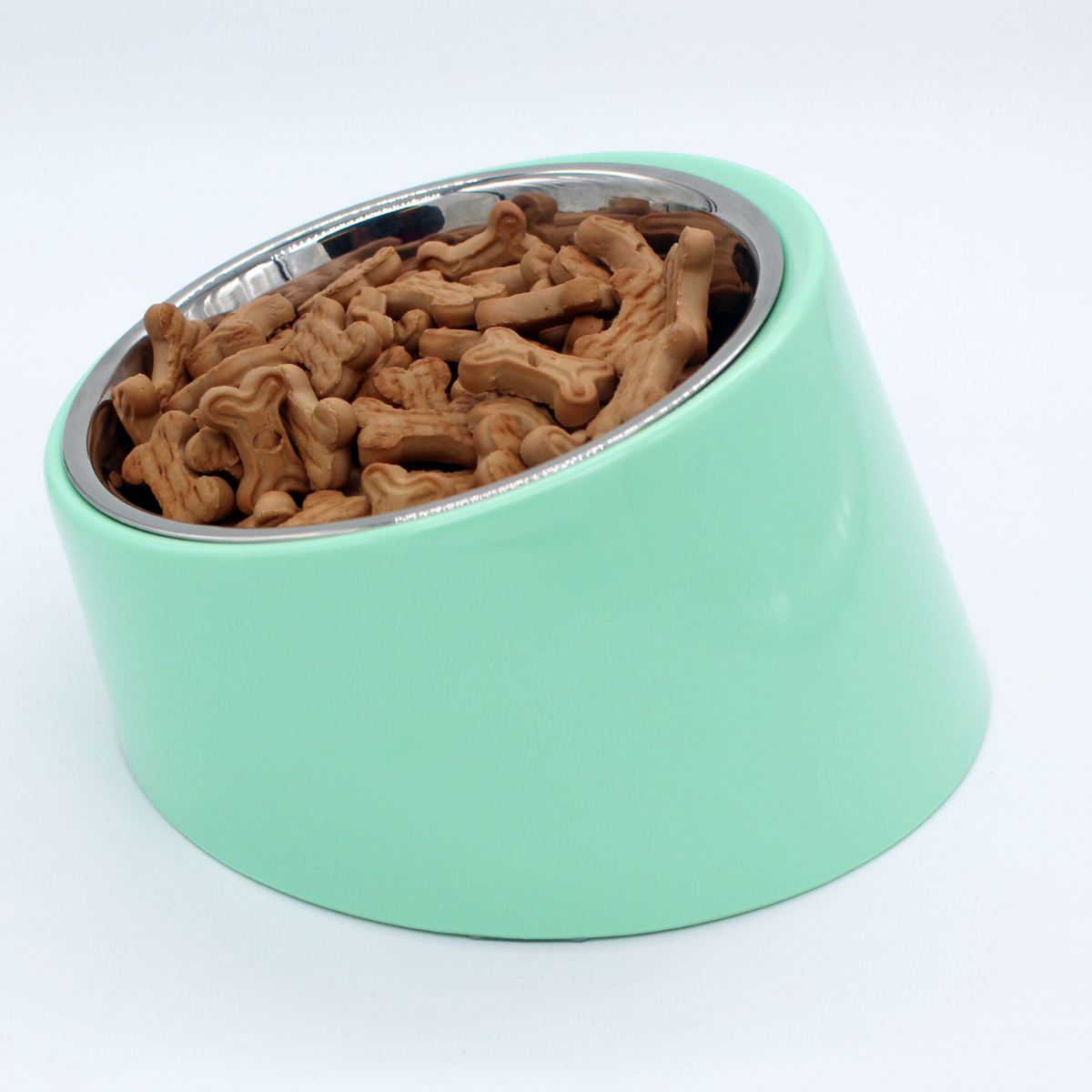 Caninkart Melamine Slant Bowl For Dog and Cat, Light Green