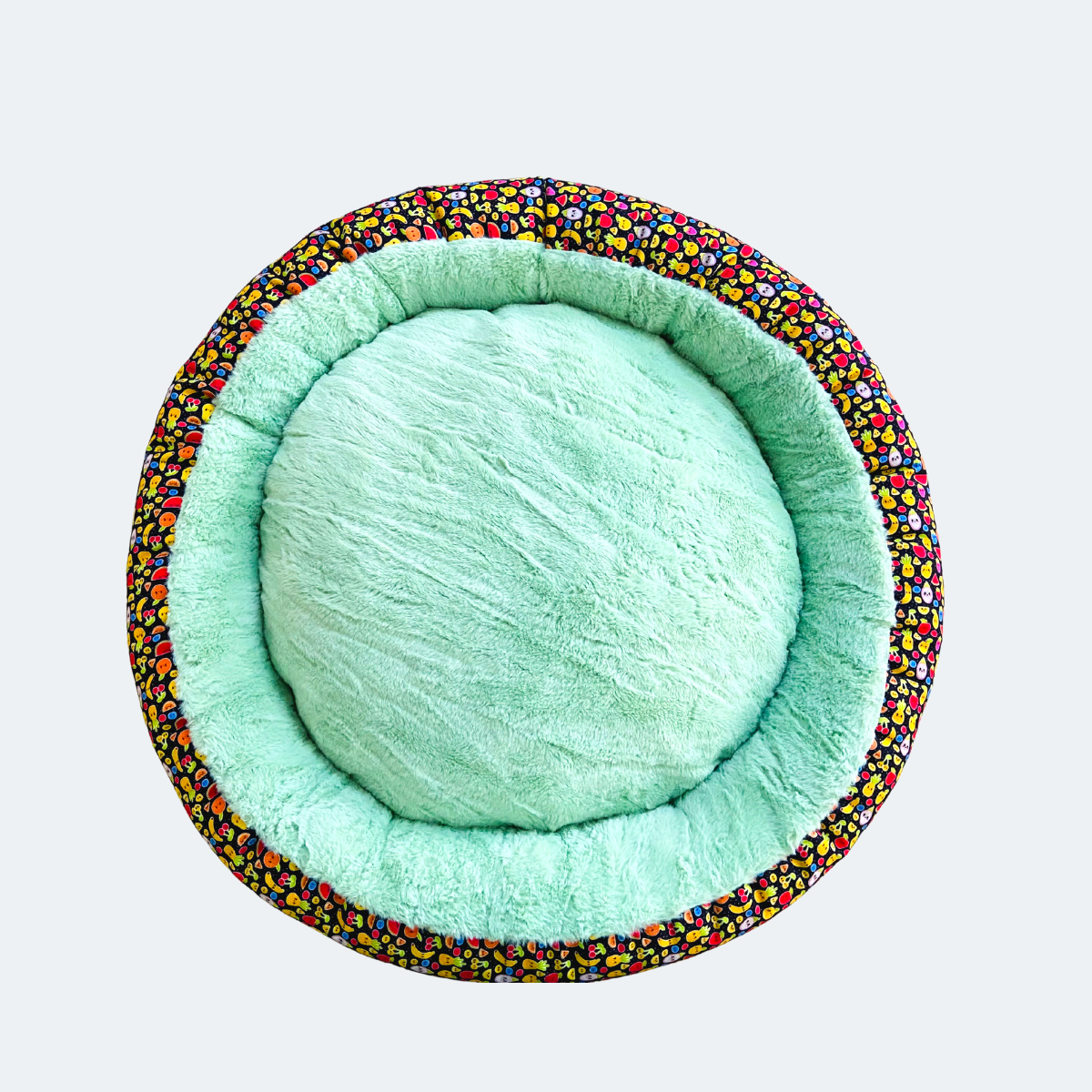 Caninkart Fur Round Bed - Fruit Punch