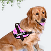 Caninkart Personalized Elephant print Easy-on Harness (Fuchsia)