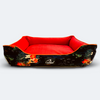 Caninkart Tropical Lounger Bed - Navy Blue and Red