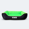 Caninkart Personalized Lounger Bed - Parrot Green & Black